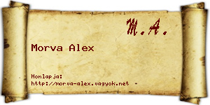 Morva Alex névjegykártya